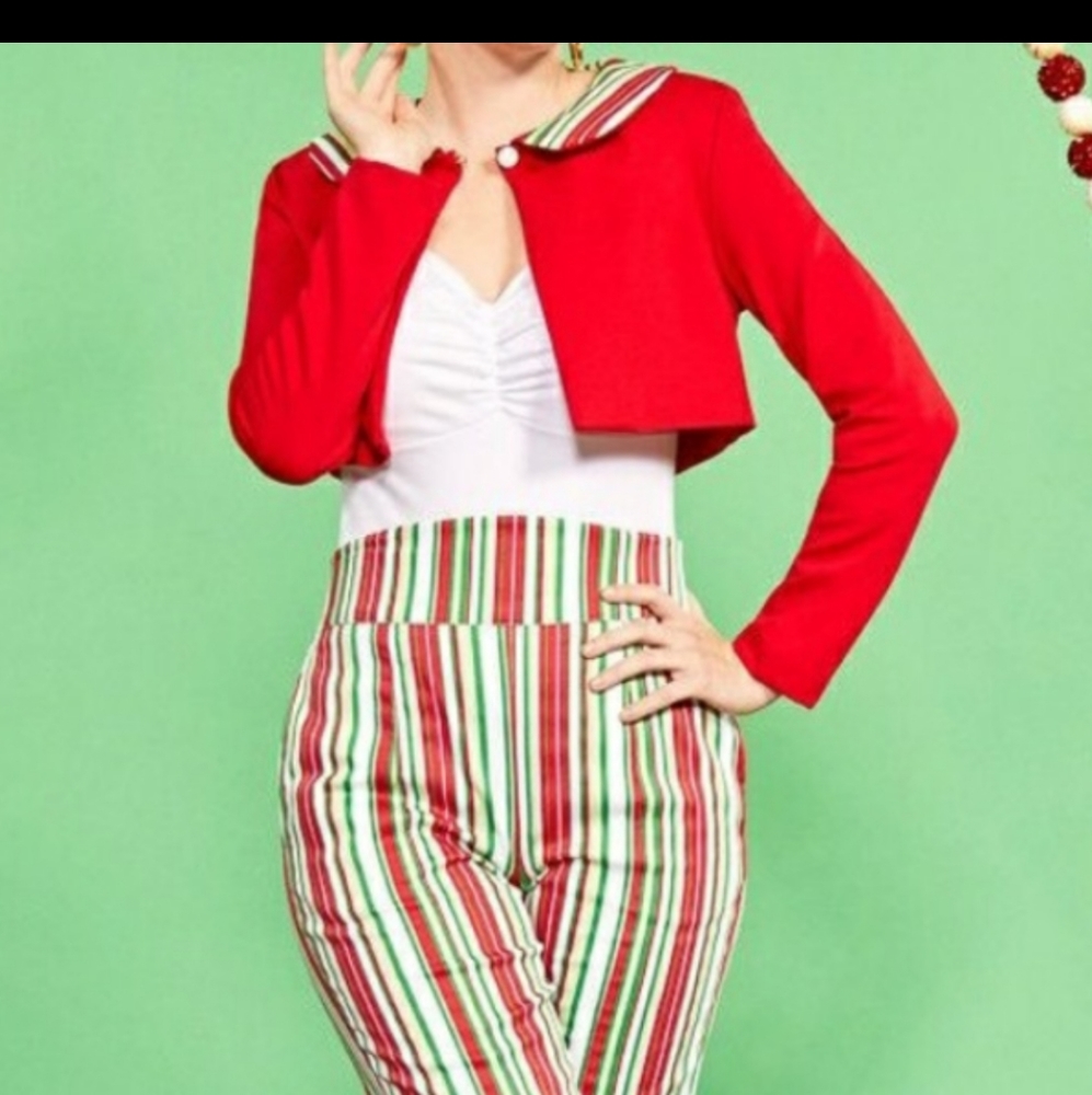 Pinup girl clothing Christmas bolero